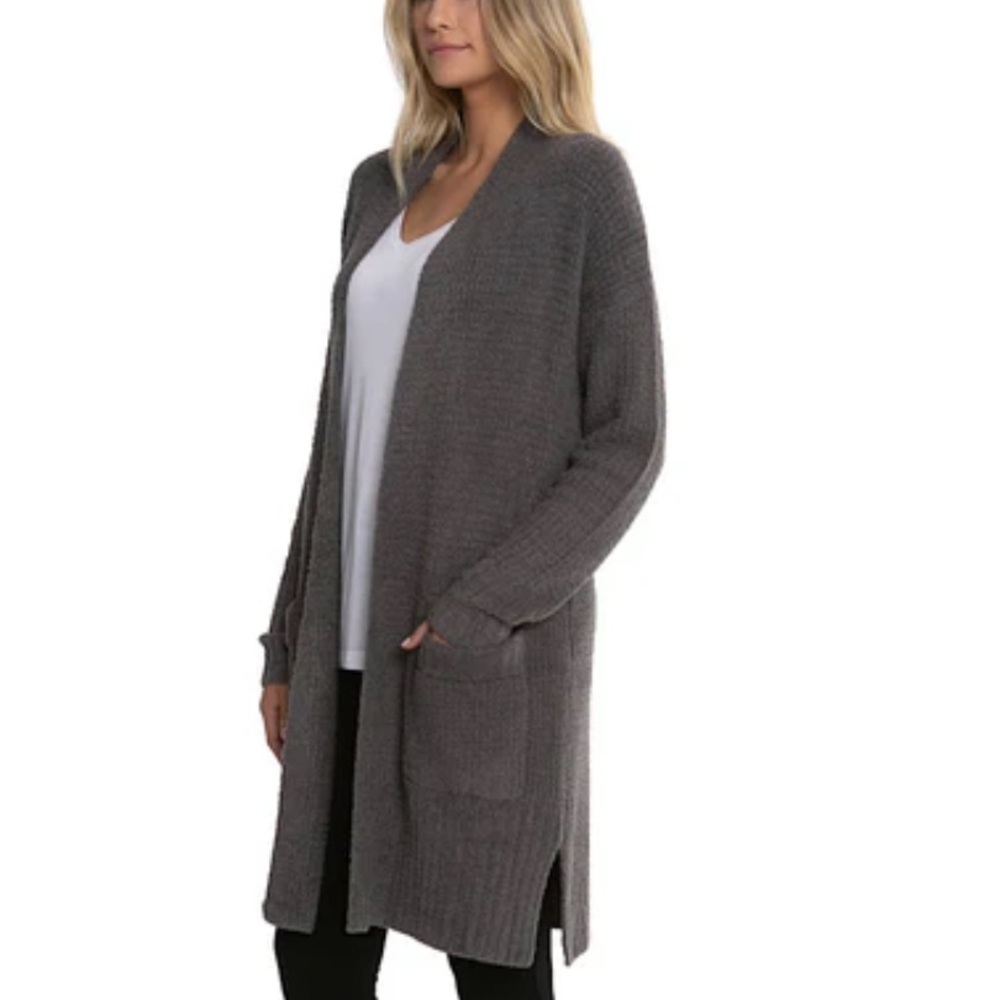 Barefoot Dreams CozyChic Lite Textured Knit in Gray Womens size large